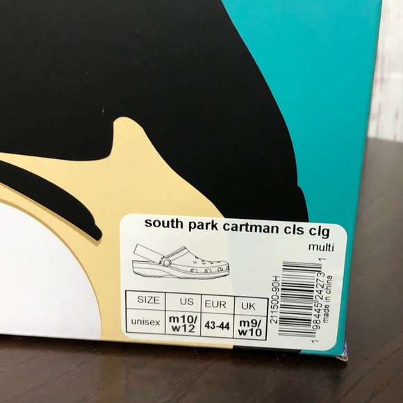 CROCS X SOUTH PARK CARTMAN classic clogs with 8 jibbitz charms size 10 Mens Nwt - Picture 15 of 16